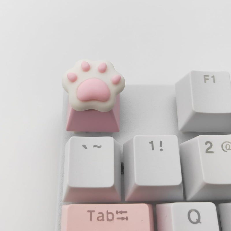 Elacgap Personalized Cute Pink Keycap Handmade OEM Profile DIY Custom Keycap for Mechanical Keyboard MX Switch (Cat Paw) - Image 2